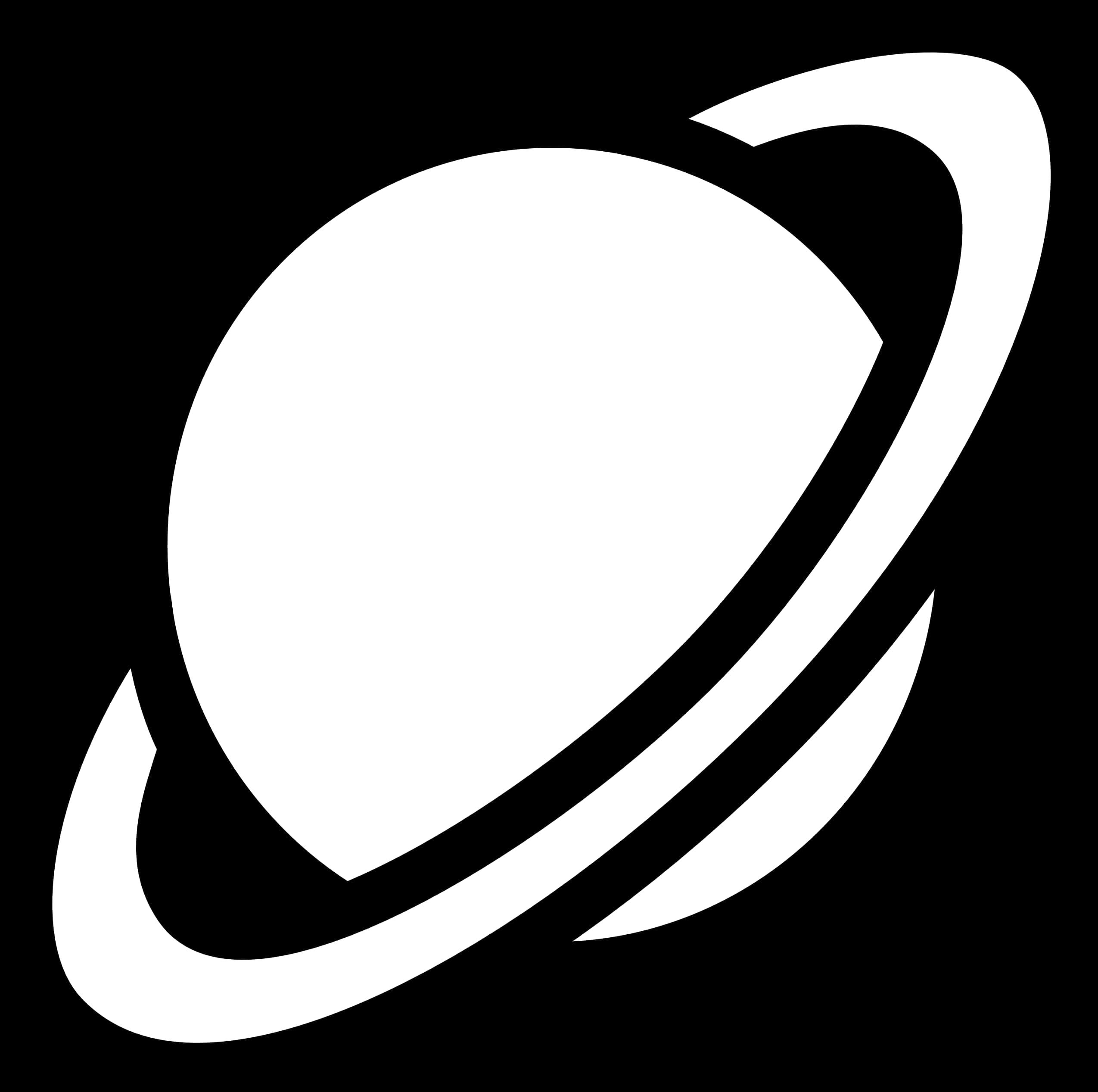 Saturn Icon Blackand White PNG