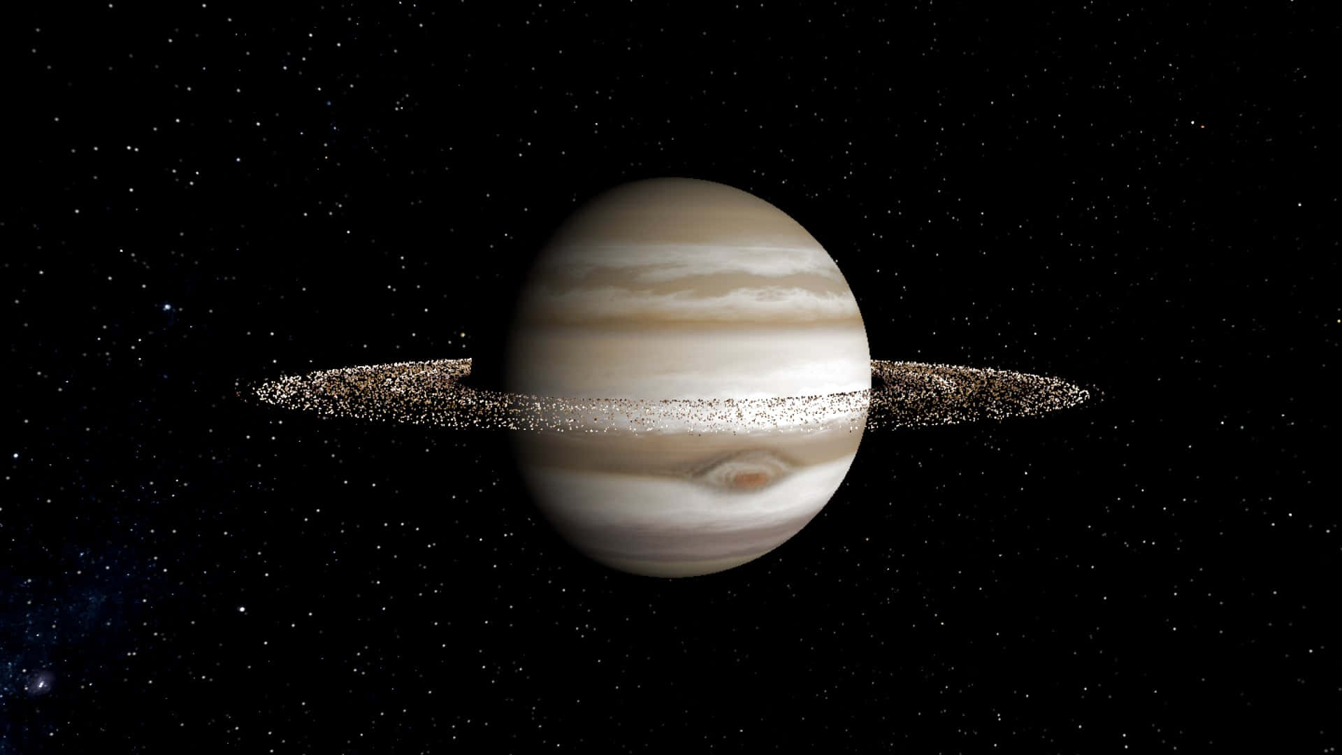 Devackra Ringarna Runt Saturnus Sedda Genom Ett Teleskop.