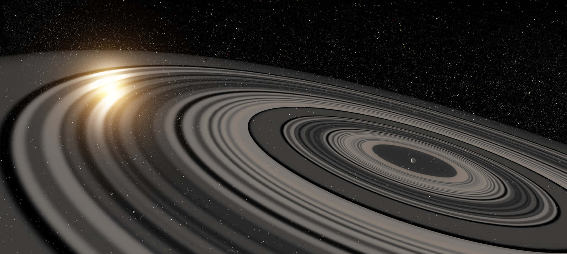 “Saturn's Rings Illuminate the Night Sky”
