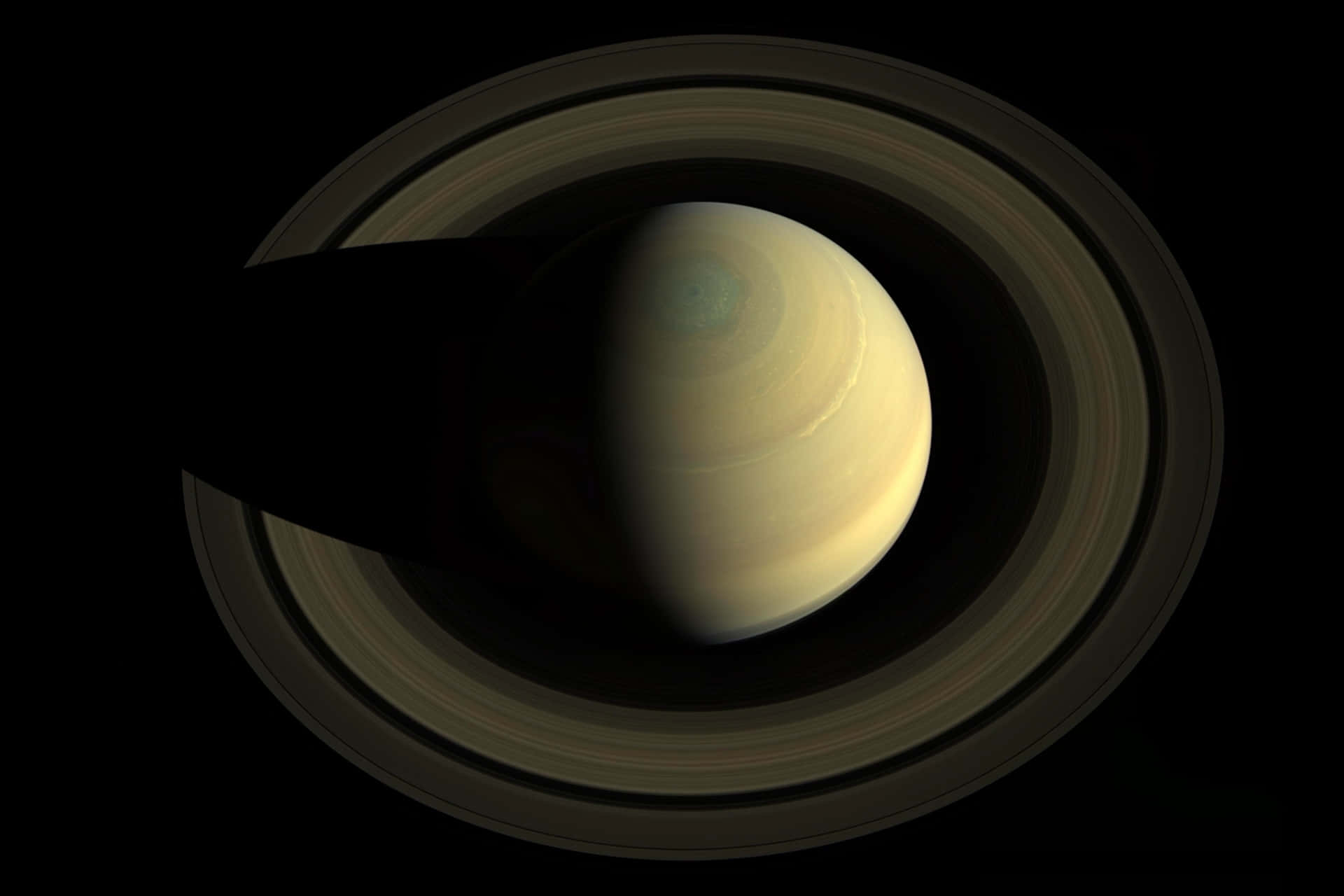 Entydlig Vy Av Saturnus Och Dess Ringar