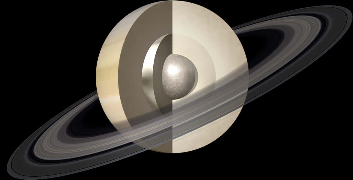 Saturn Planet Rings Composite Image PNG