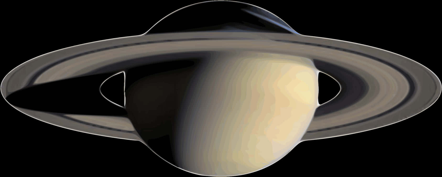 Saturn Planetary Rings Profile PNG