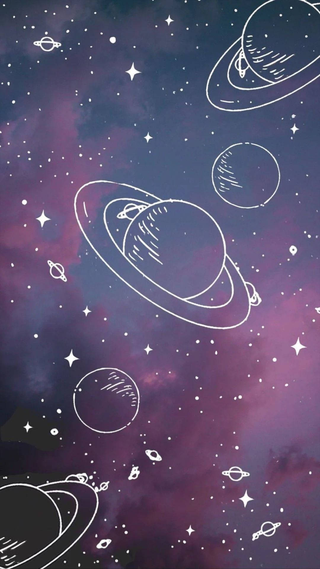 Saturn Planets Cute Galaxy Wallpaper