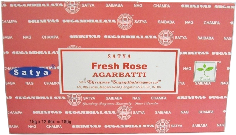 Satya Fresh Rose Agarbatti Packaging PNG