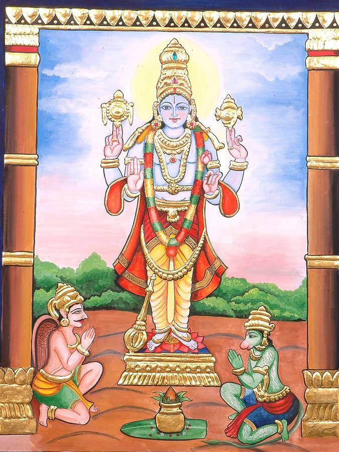 Satyanarayana Swamy With Garuda And Hanuman