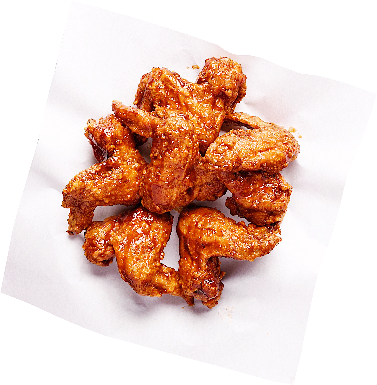 Saucy Chicken Wings Top View PNG