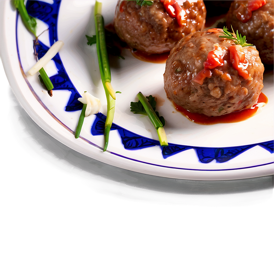 Saucy Meatballson Decorative Plate PNG