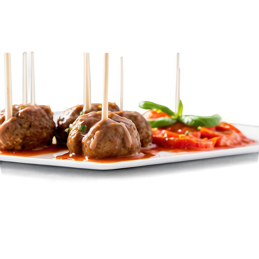 Saucy Meatballson Plate PNG