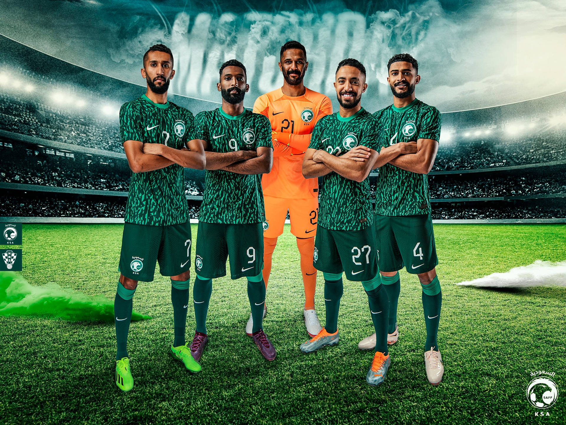 Saudi Arabia National Football Team Green Falcons