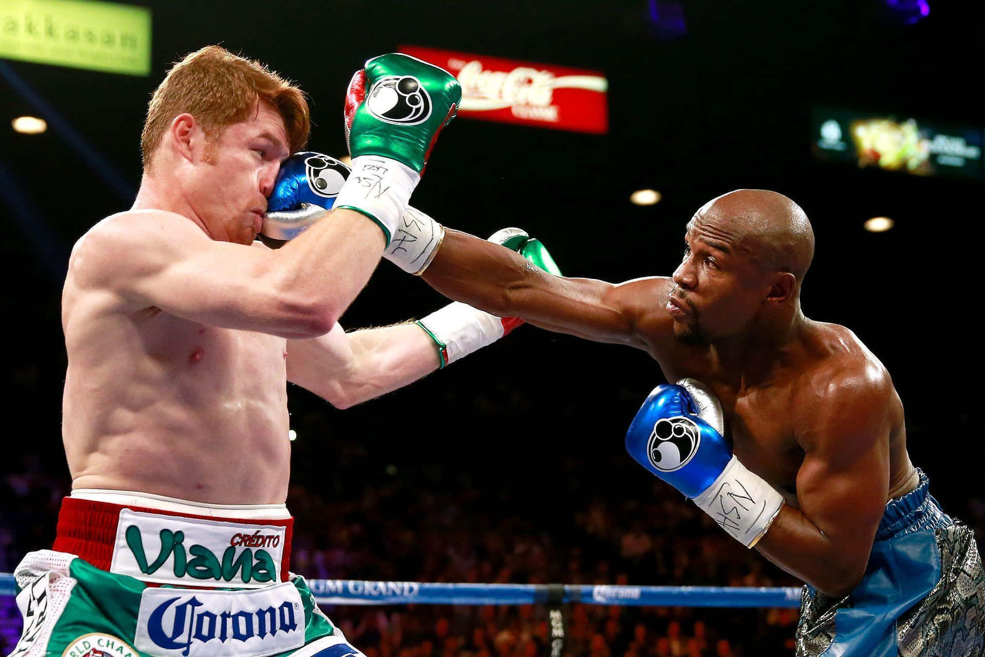 Saul Canelo Alvarez Being Punched By The Opponent Wallpaper
