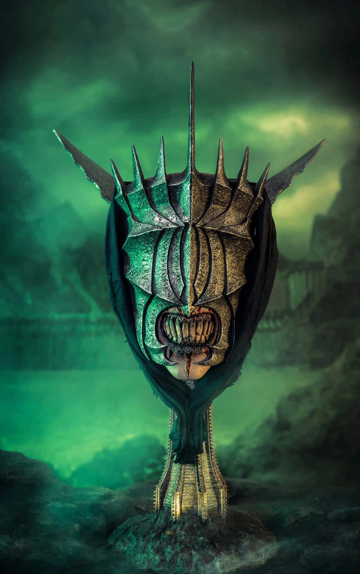 Sauron Armor Artistic Representation Wallpaper