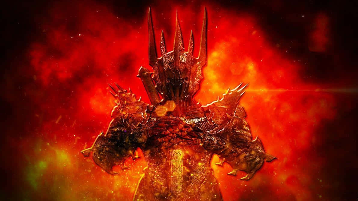 Sauron Skygge af Krig Fiery Kunst Wallpaper Wallpaper