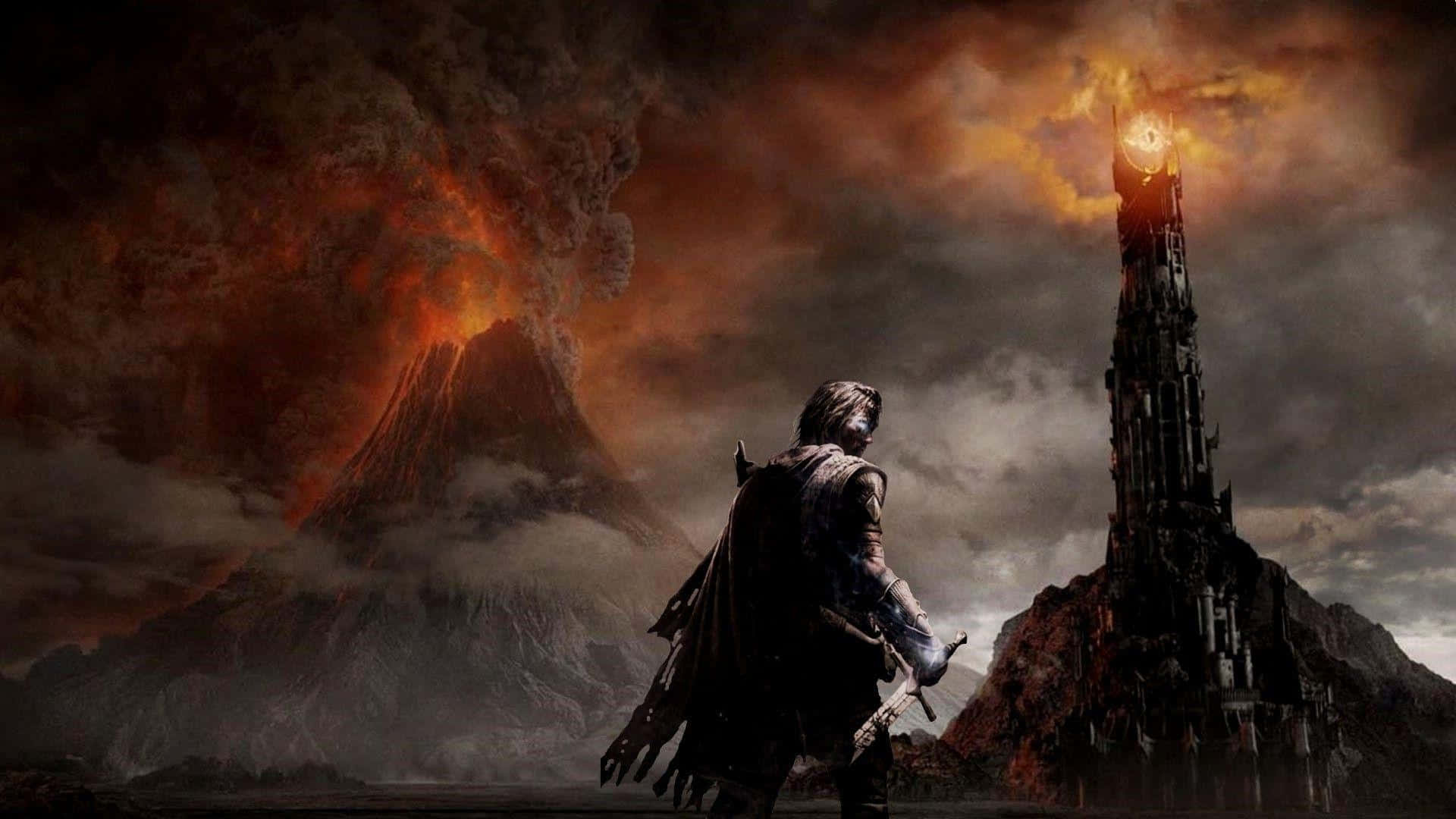 Sauronbefehligt Eine Armee Von Orks In Schatten Des Krieges. Wallpaper