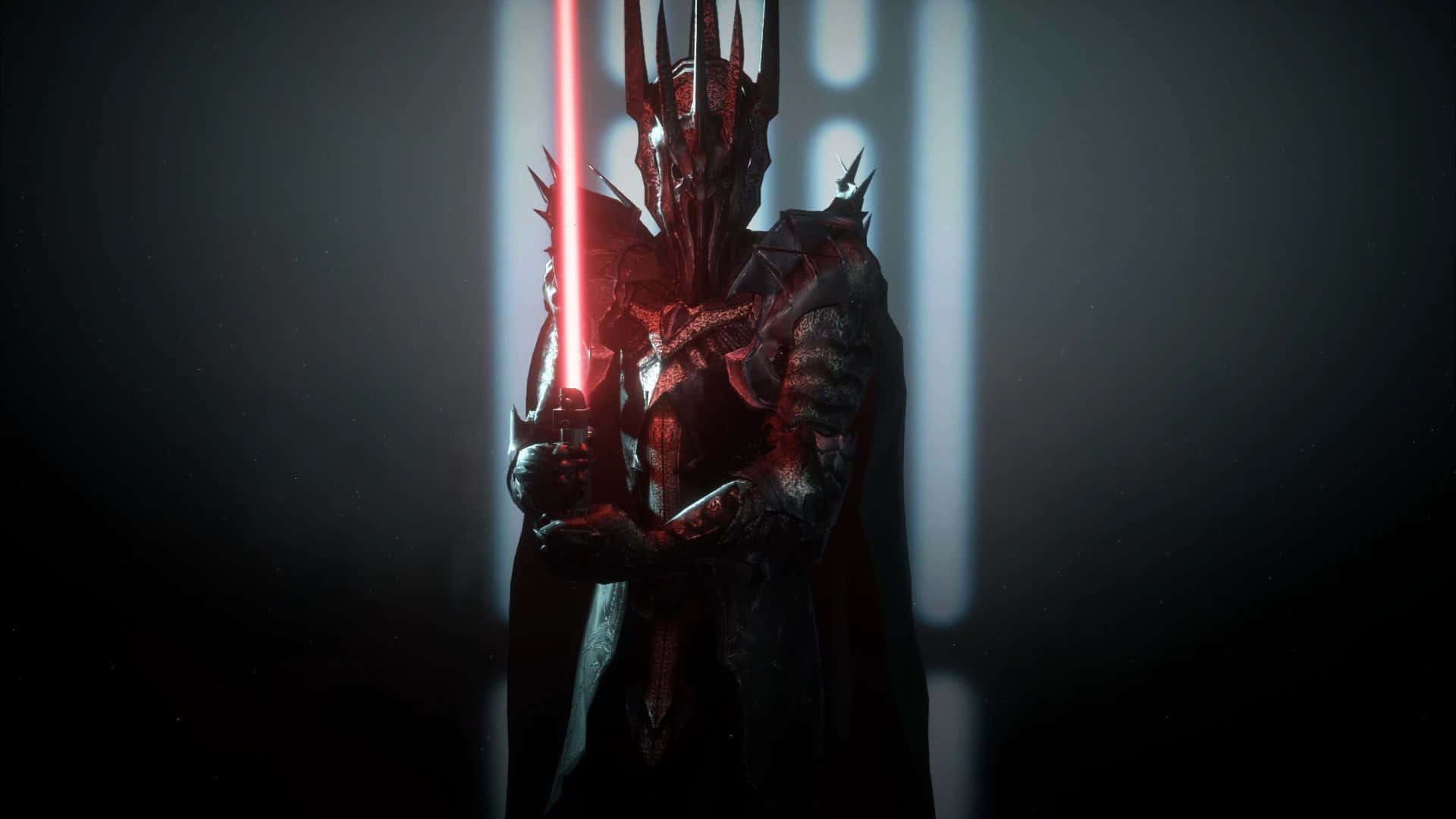 Sauronwith Red Lightsaber Wallpaper
