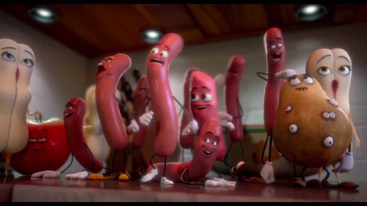 Delicious Sausage Party with Buns and Potatoes Wallpaper