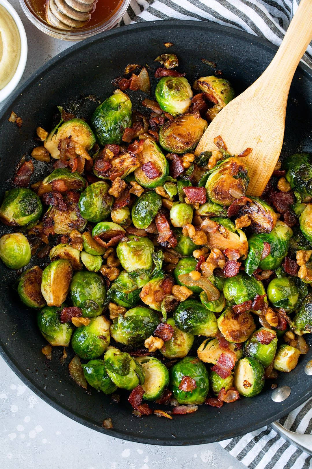 Sauteed Brussels Sprouts With Bacon Wallpaper