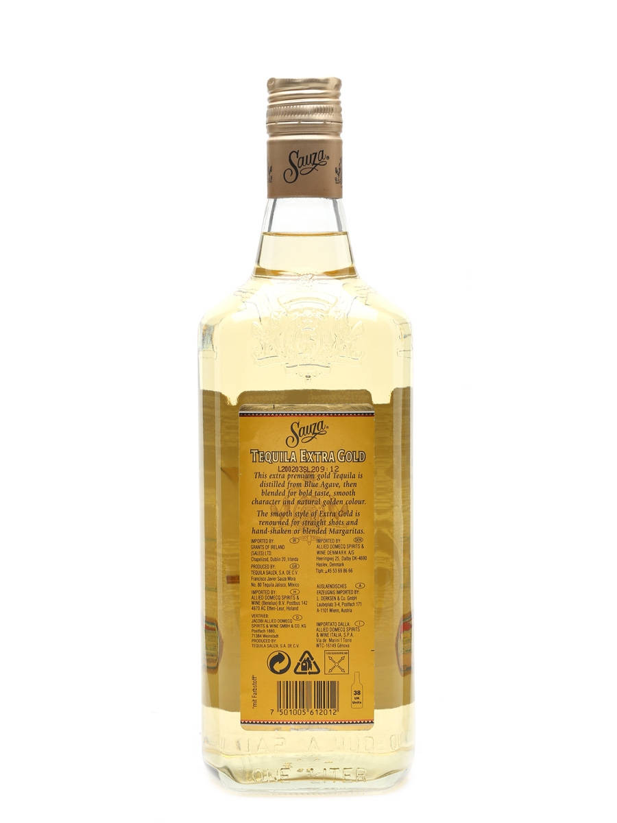 Captivating bottle of premium Sauza Gold Tequila Wallpaper