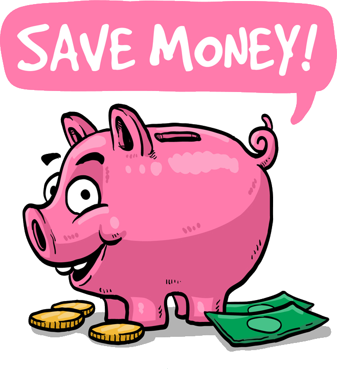 Save Money Piggy Bank Cartoon PNG