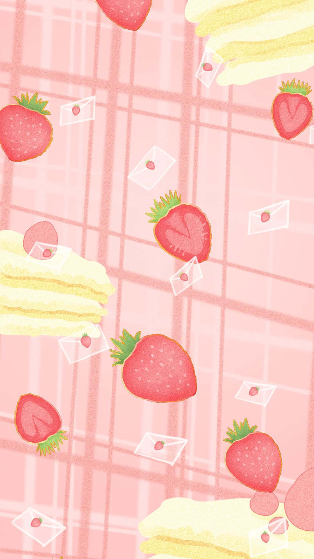 Savor The Sweetness Of Summer With This Cute Strawberry Background