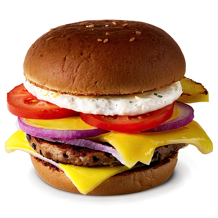 Savory Breakfast Burger Treat Png 72 PNG