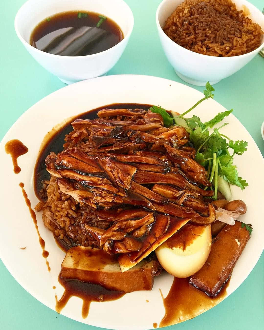Savory Duck Rice With Overloaded Sauce Wallpaper