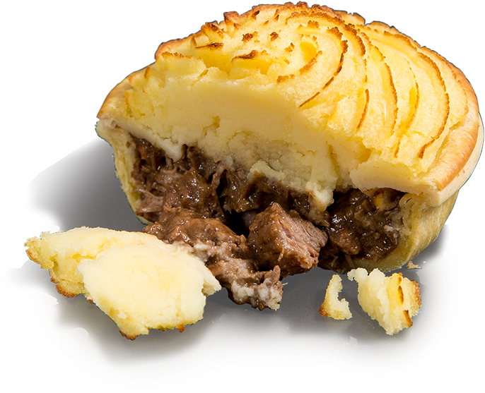 Savory Meat Piewith Mashed Potato Topping PNG