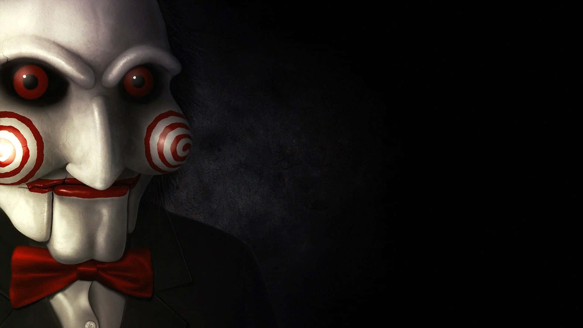 A Creepy Clown Mask With A Bow Tie Wallpaper