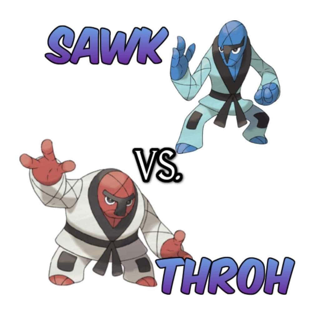 A clash of power and wits, Throh vs Sawk reveals which Pokémon has the upper hand! Wallpaper