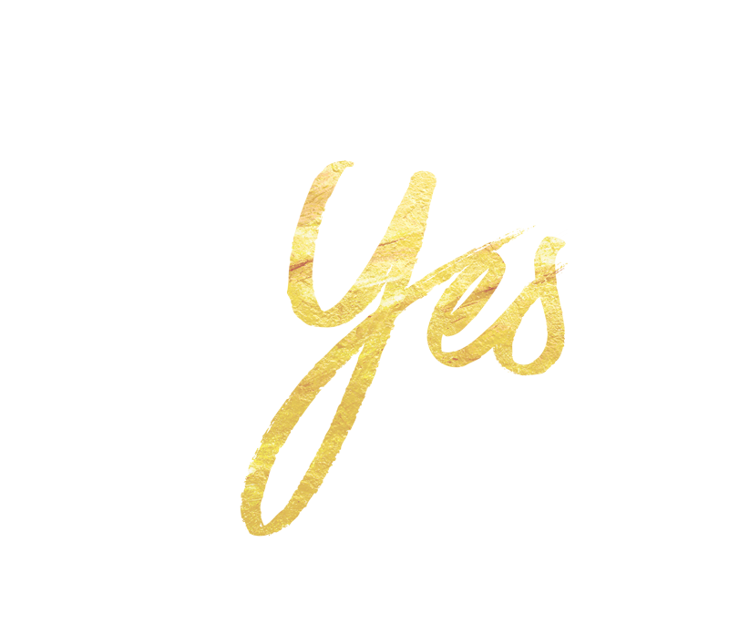 Say Yes Golden Lettering PNG