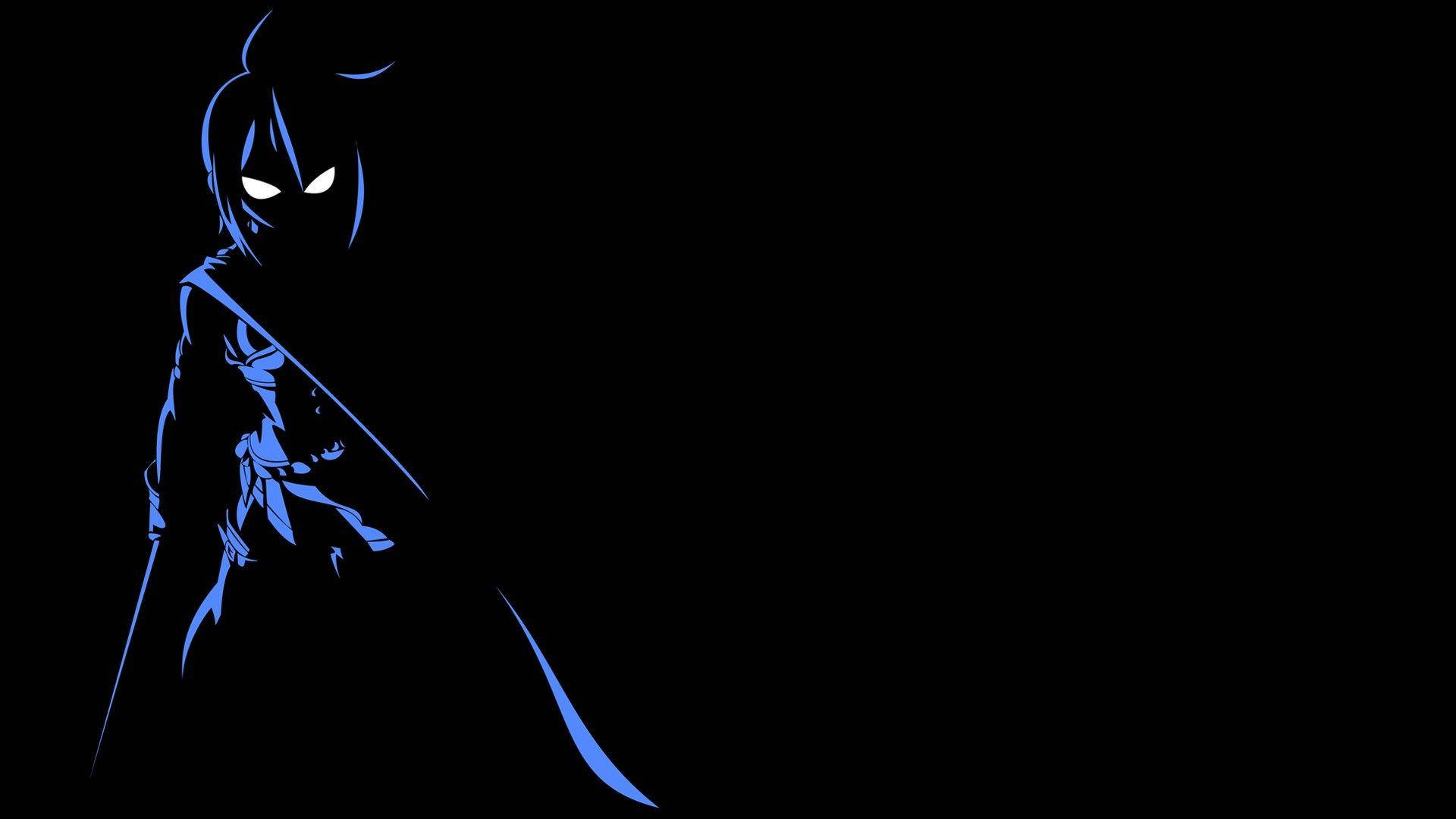 Sayaka Silhouette Dark Anime Aesthetic Desktop Wallpaper