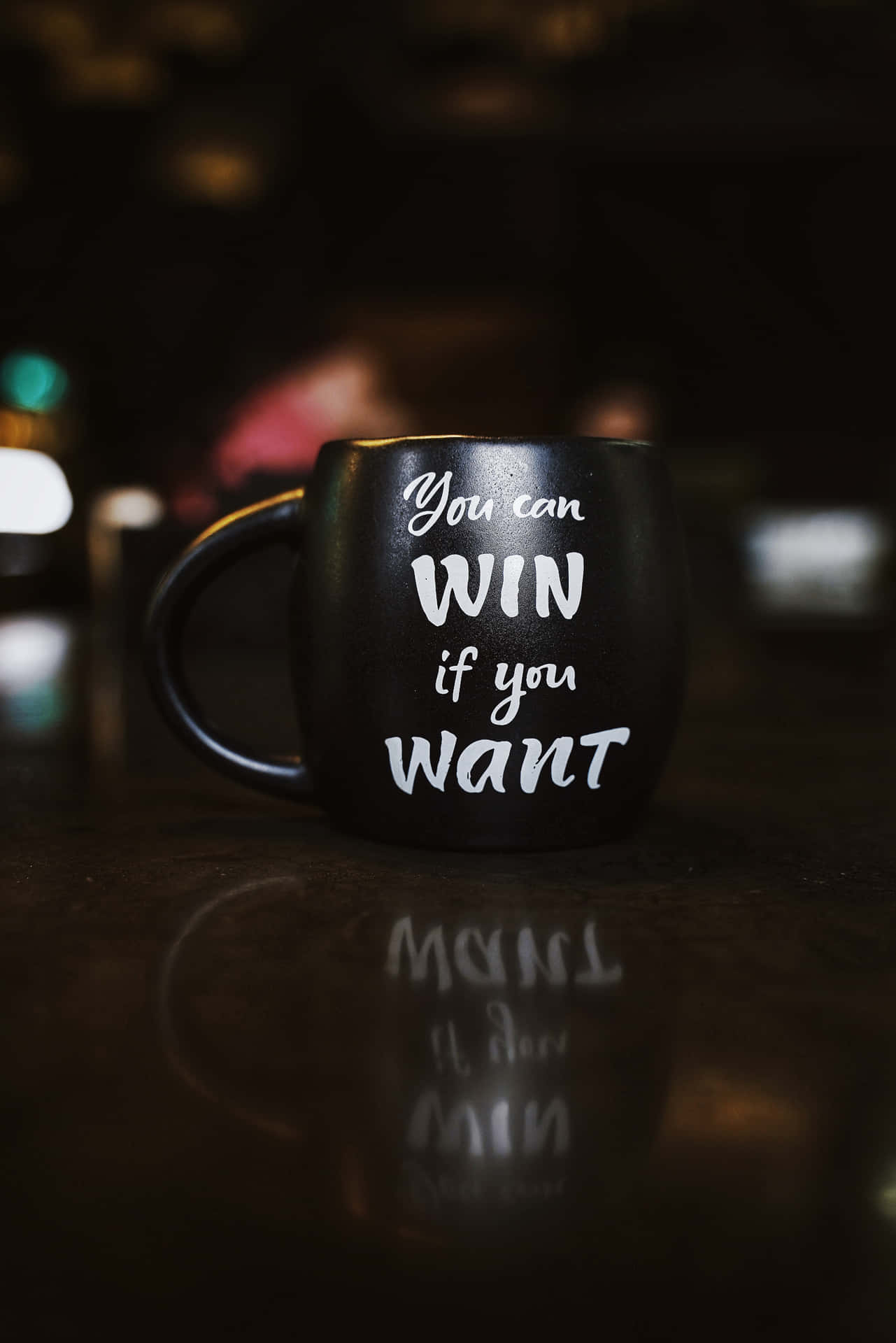 A Black Coffee Mug With The Words You Win It You Want Wallpaper