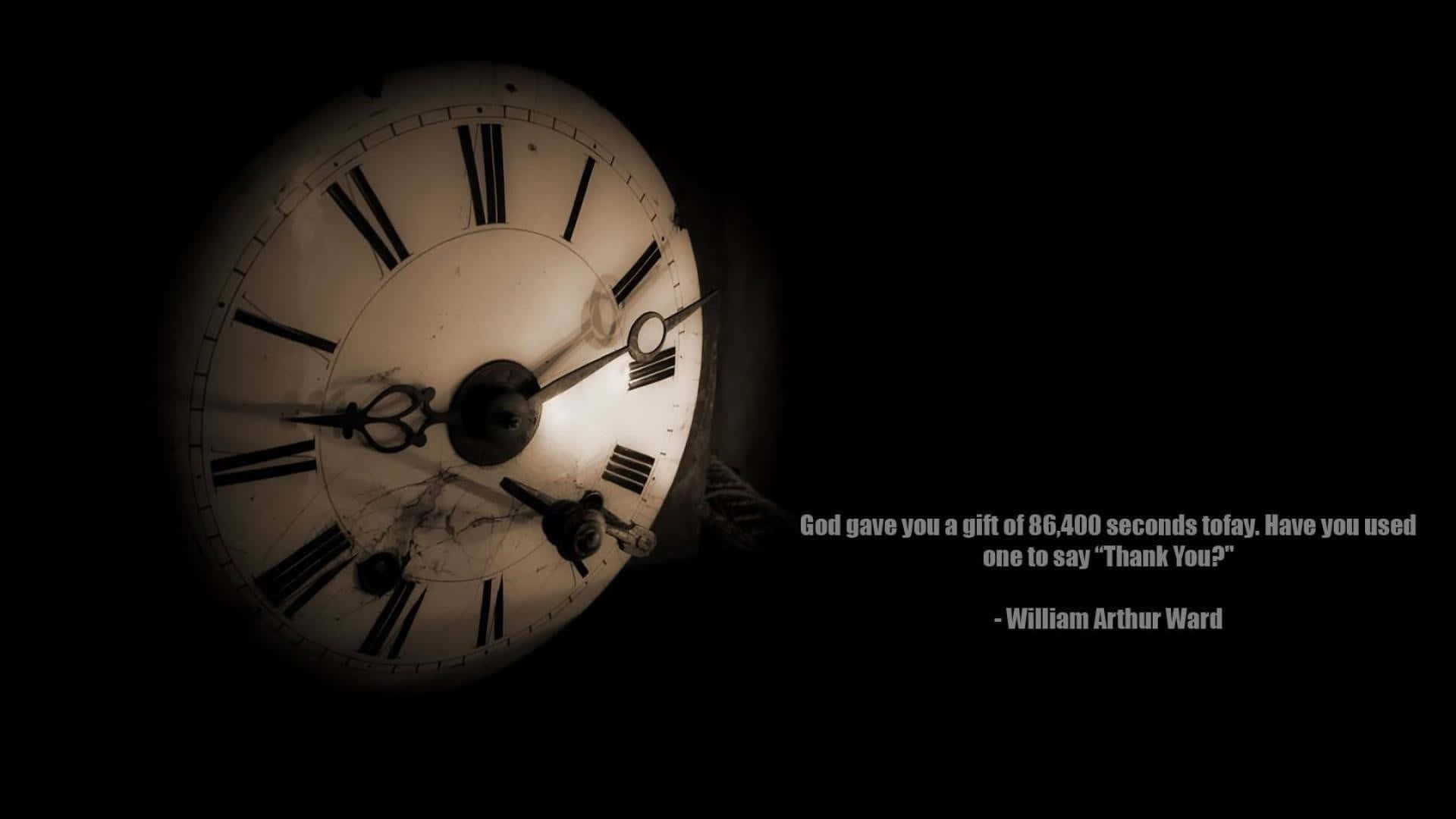 A Clock With A Quote On It Wallpaper