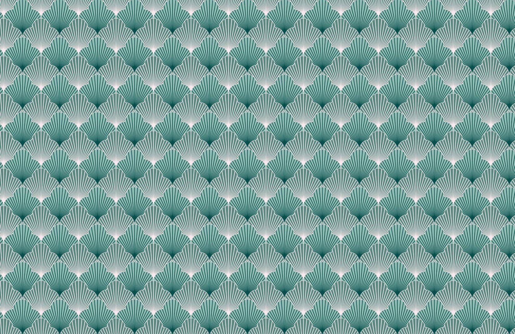Scallops Pattern Green Aesthetic Wallpaper