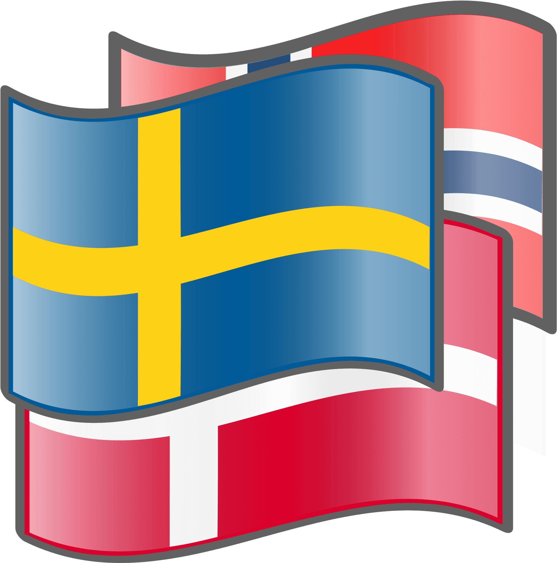 Scandinavian Flags Illustration PNG