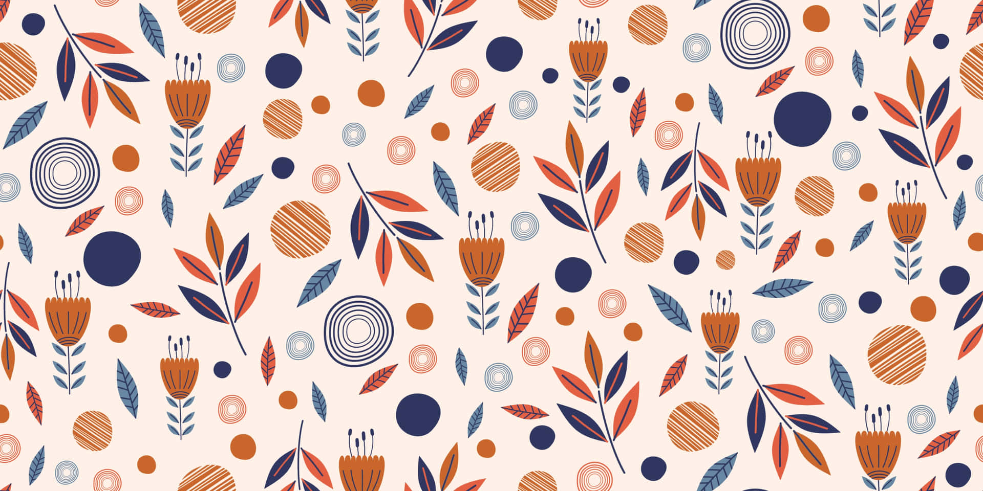 Scandinavian Floral Pattern Design Wallpaper