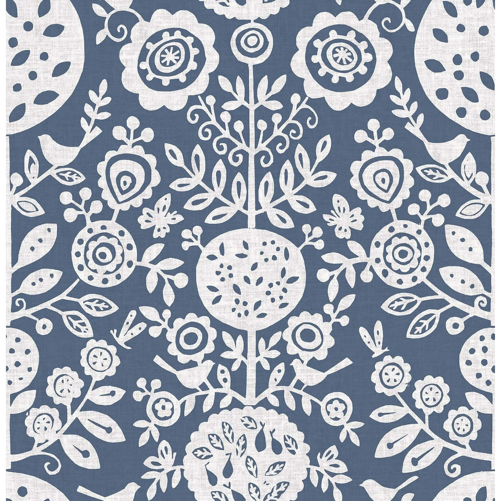 Scandinavian Folk Art Pattern Wallpaper