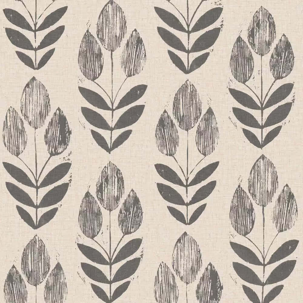 Scandinavian Style Leaf Pattern Wallpaper