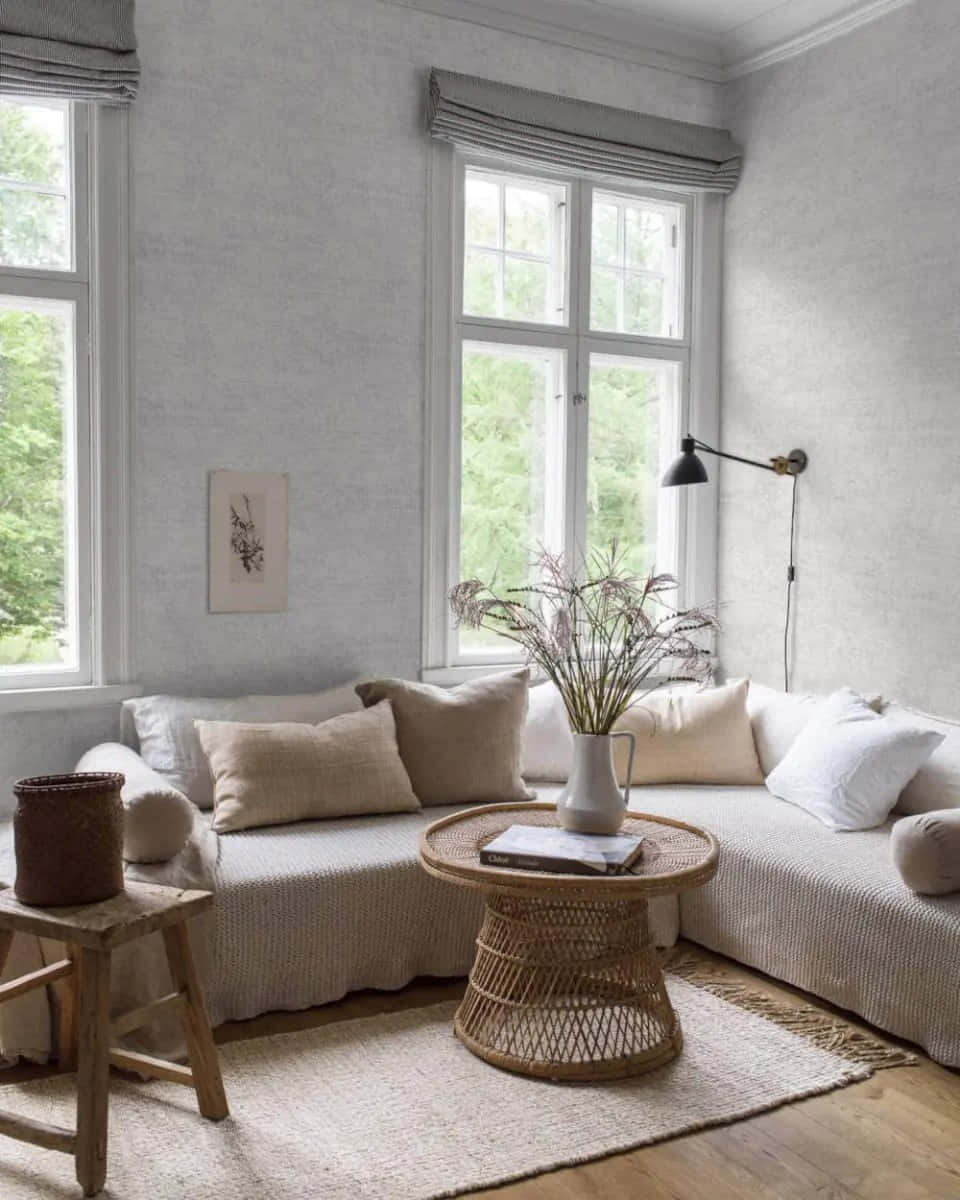 Scandinavian Style Living Room Wallpaper