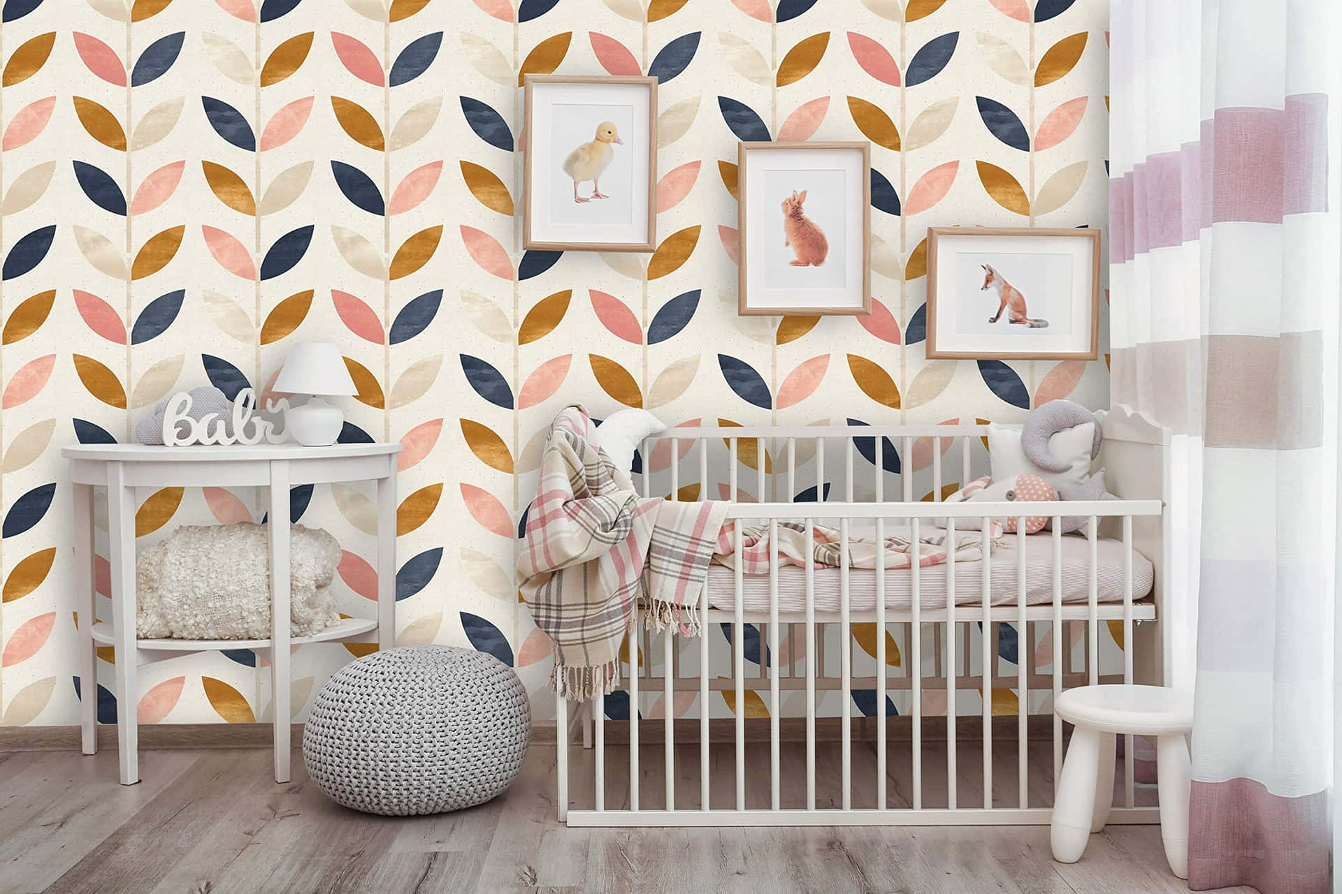 Scandinavian Style Nursery Room Wallpaper