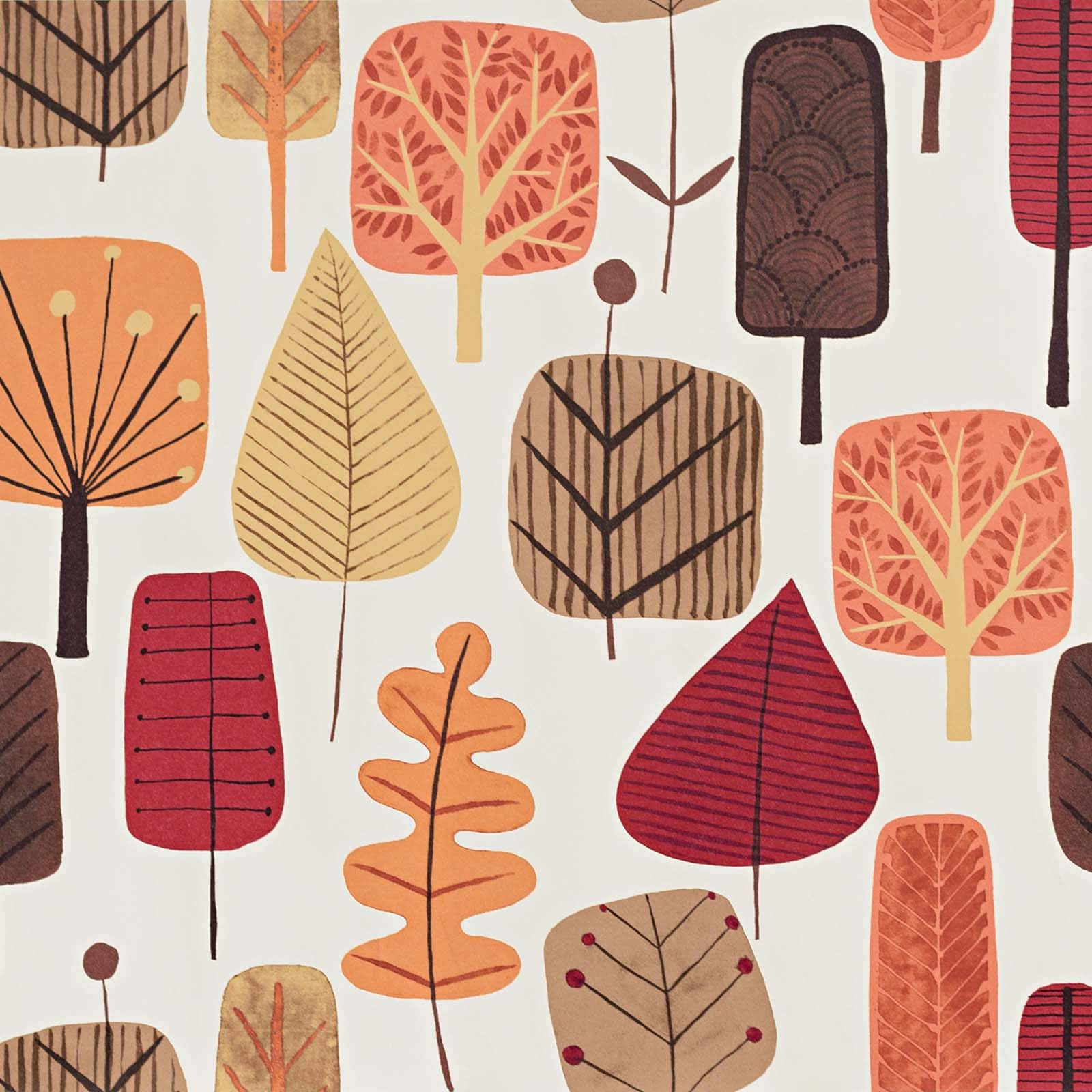 Scandinavian Style Tree Pattern Wallpaper