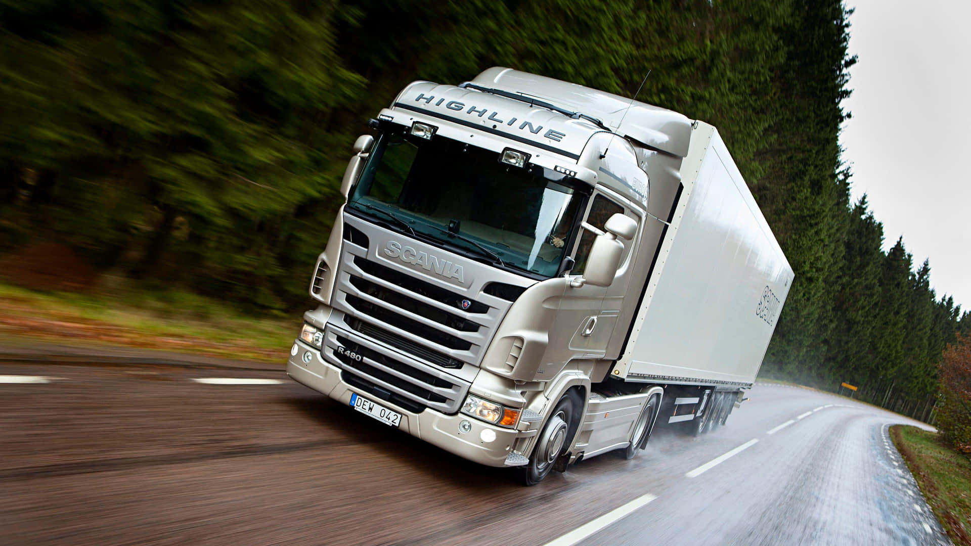 Scania Highline Truckon Road.jpg Wallpaper