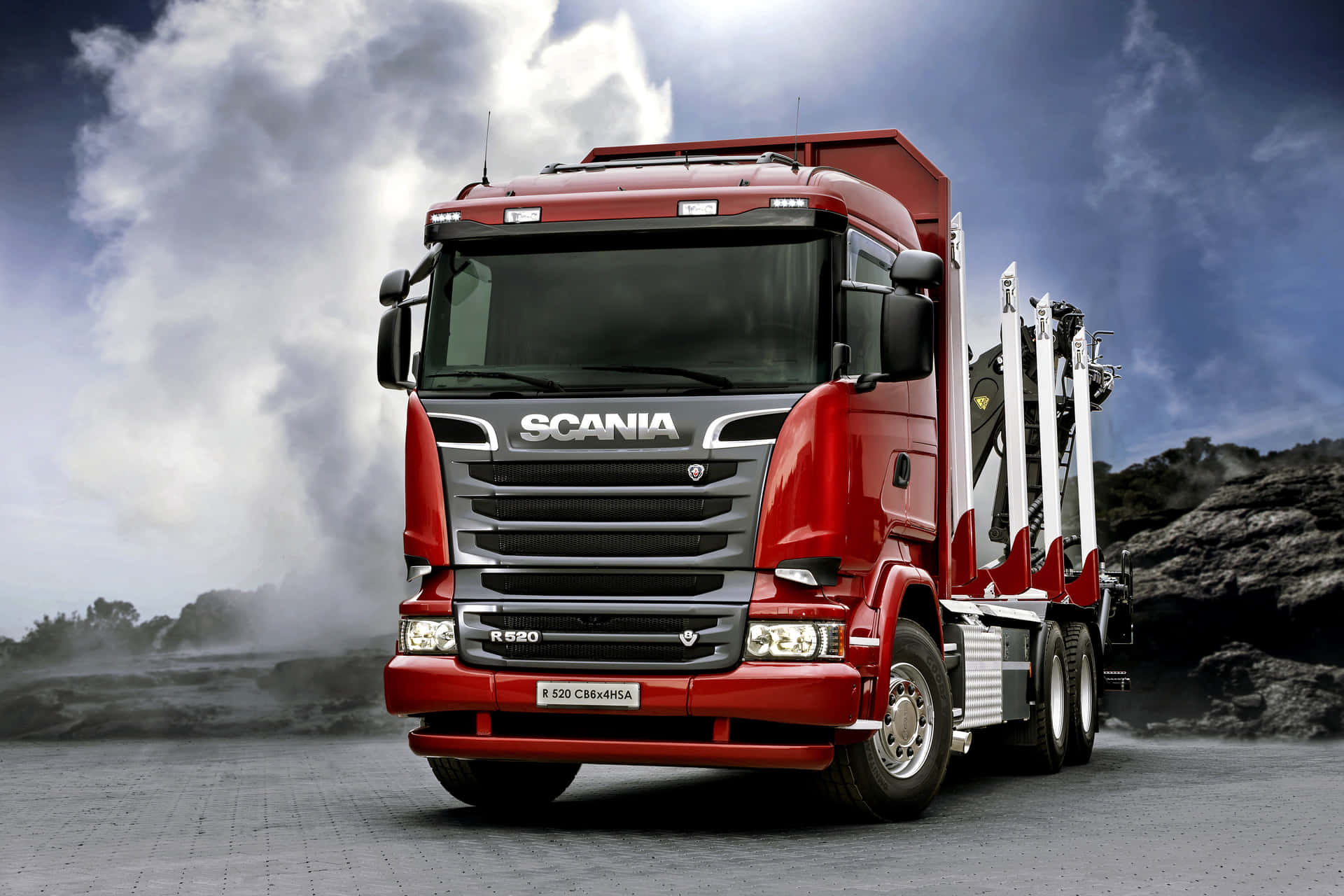 Scania R580 Truck Dynamic Pose Wallpaper