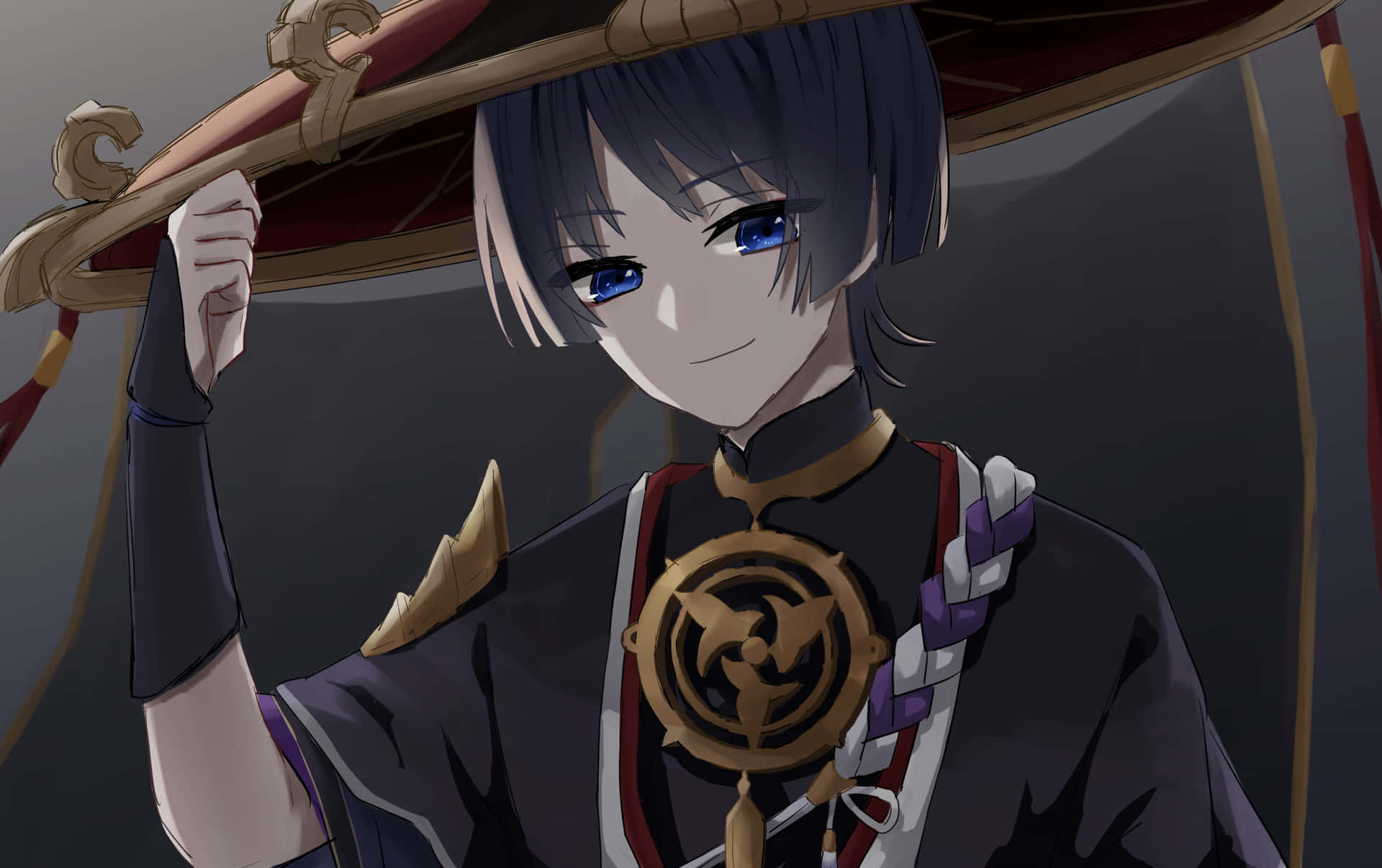 A Young Boy In An Anime Costume With A Hat Wallpaper