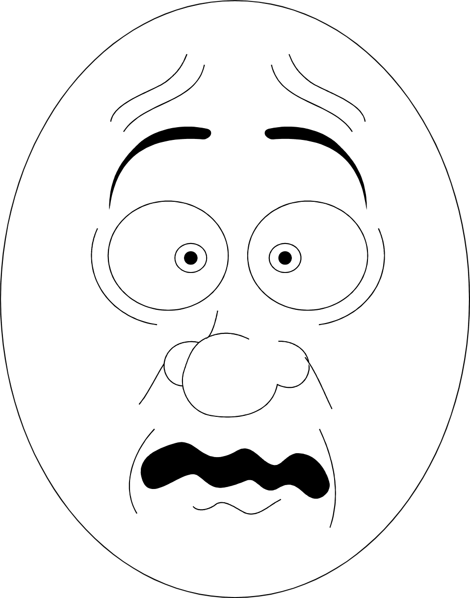 Scared Face Cartoon Expression PNG