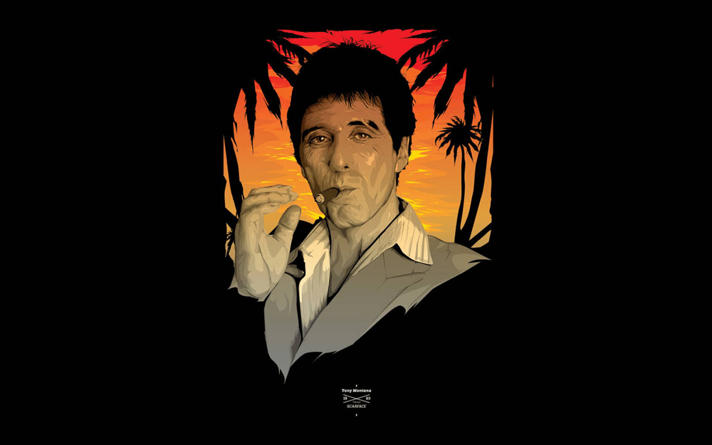 Scarface Tony In The Beach Wallpaper