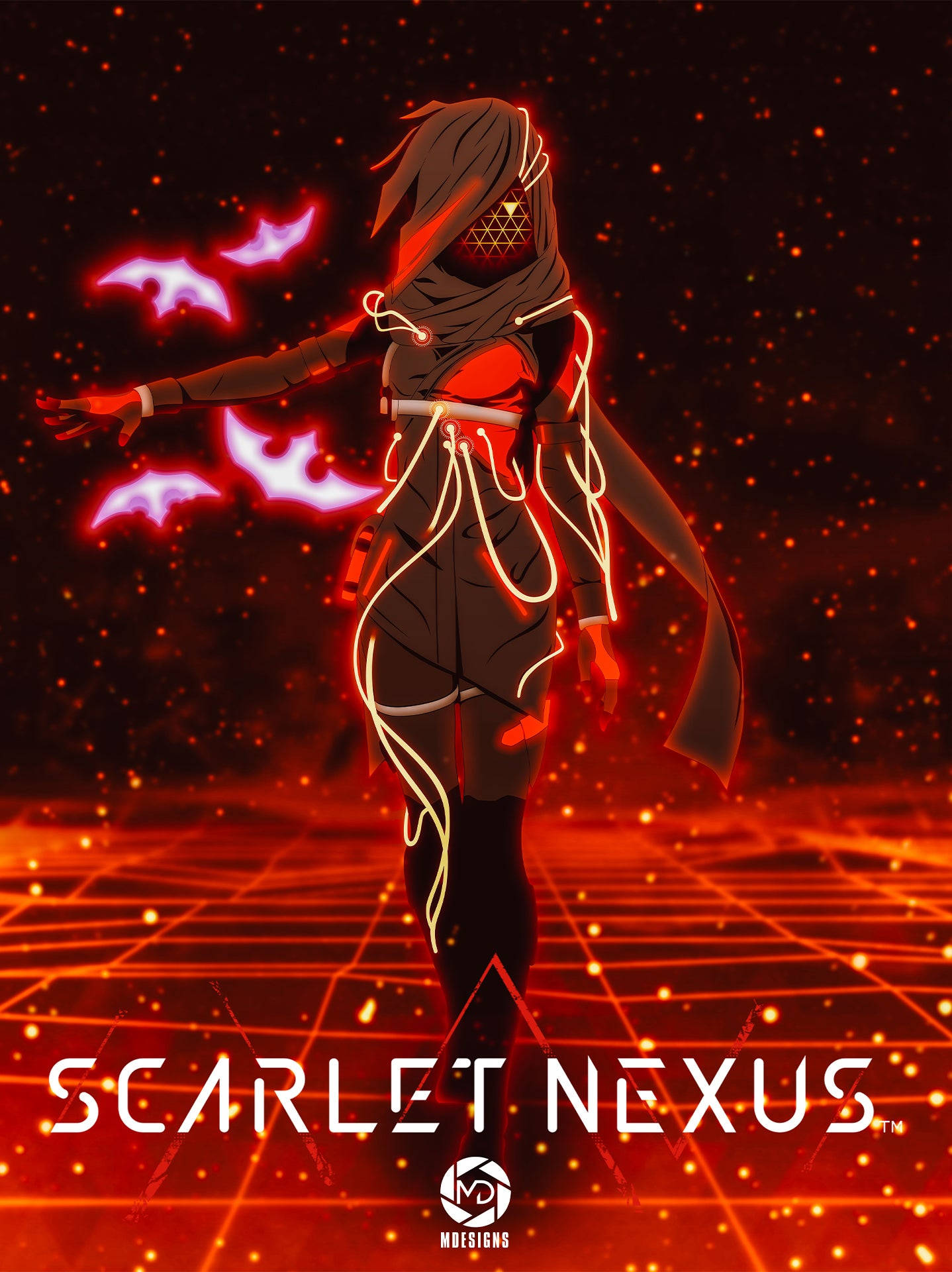 Scarlet Nexus Red Poster Wallpaper