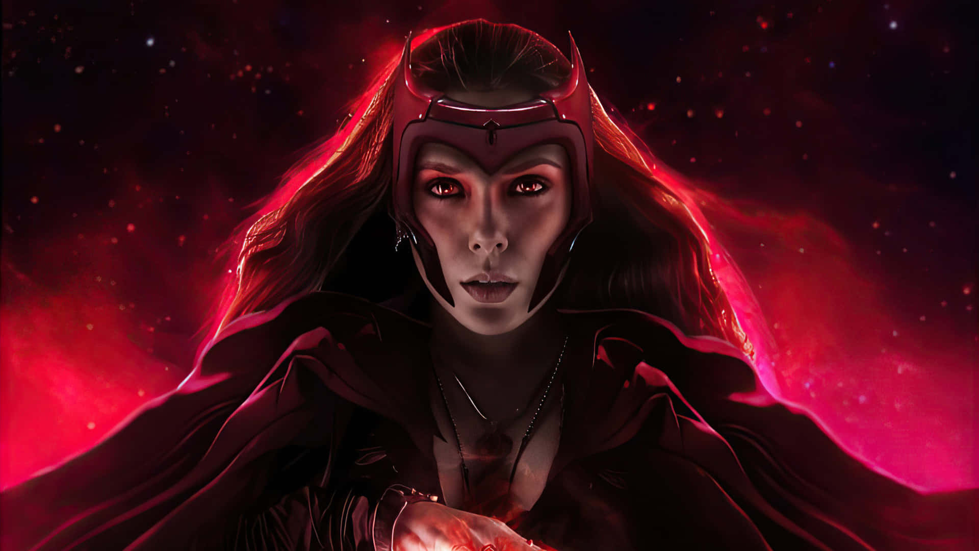 Scarlet Witch displays her impressive superpowers. Wallpaper