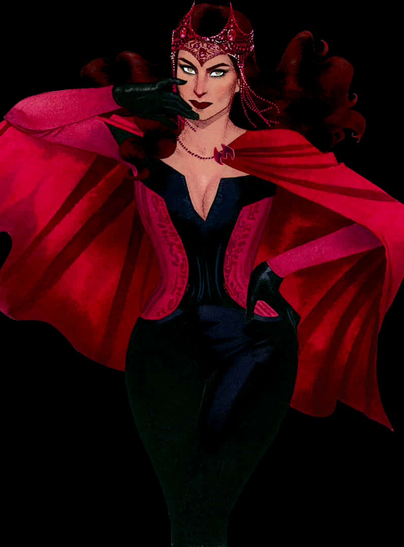 Scarlet Witch Enigmatic Pose PNG