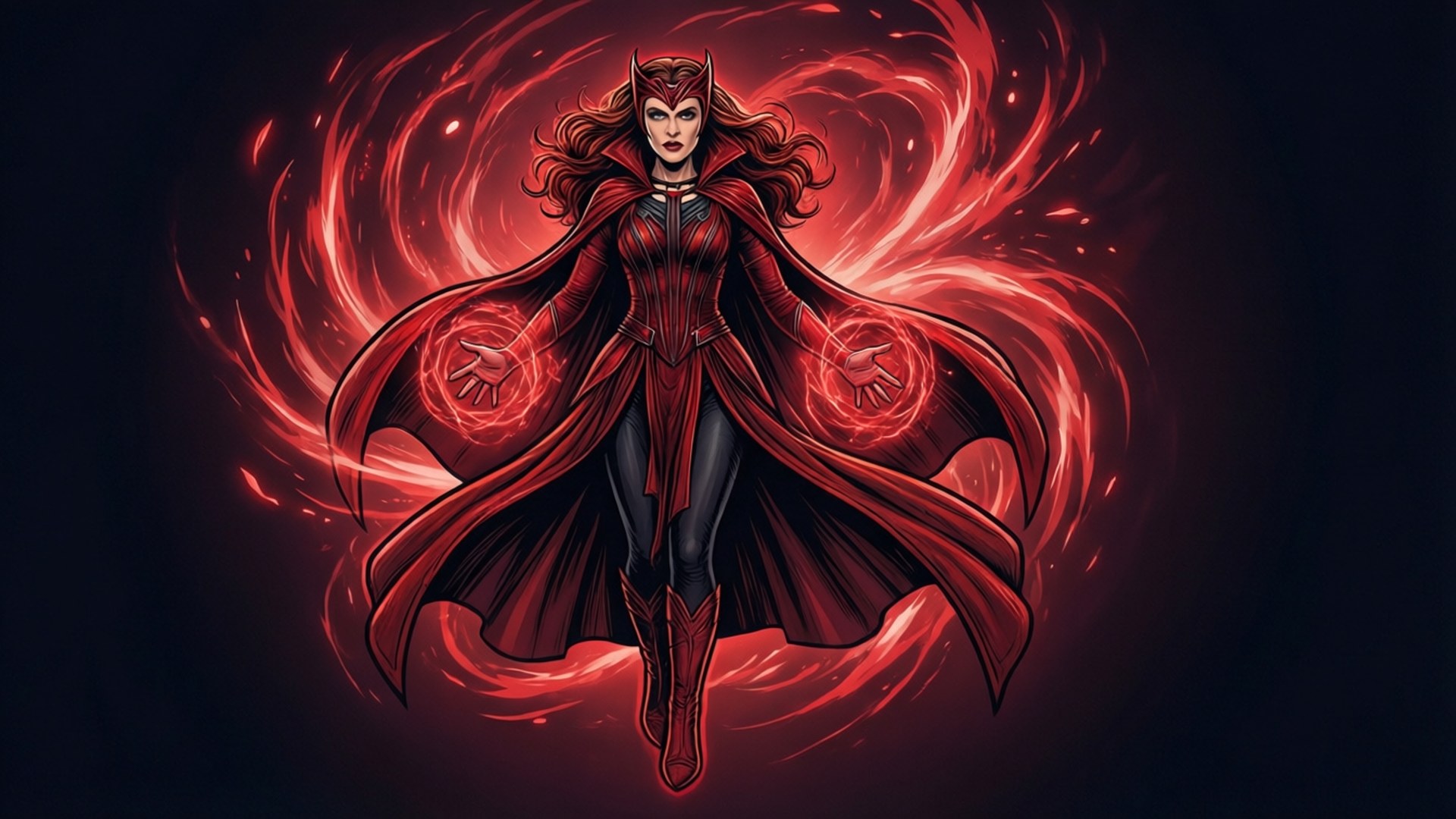 Scarlet Witch Magic Vector Sfondi