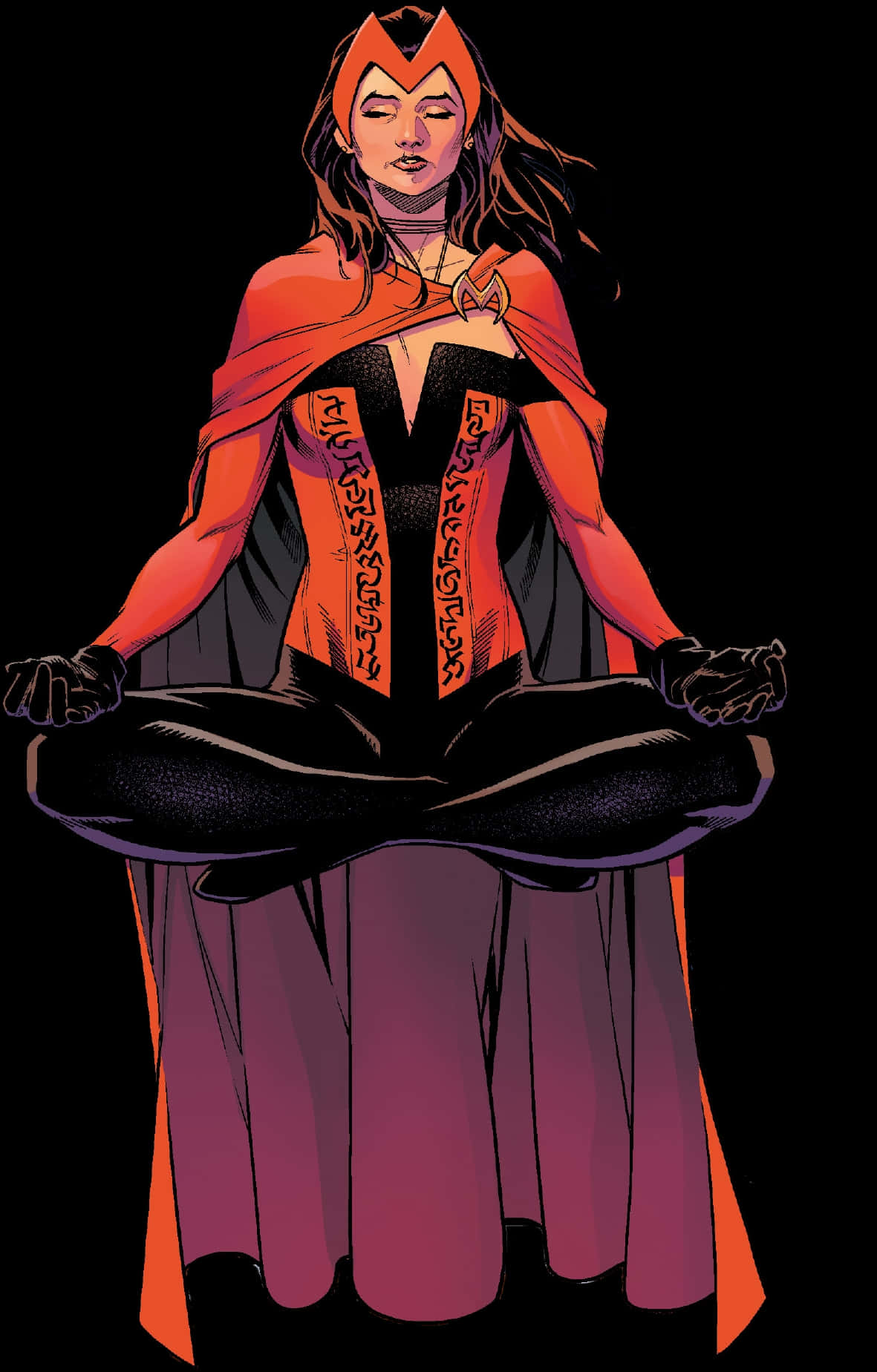 Scarlet Witch Meditative Pose PNG